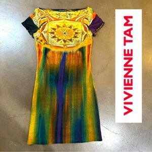 Vivienne Tam Y2K 90s Brat Mesh Chakra Vintage Mini Dress